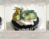 12 Easter Edible Prints - Vintage Easter Bunny Collection - Easter cupcake toppers Il_170x135