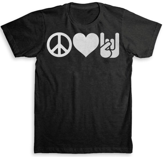 Peace Love And Rock n' Roll T Shirt - American Apparel Tri-Blend ...