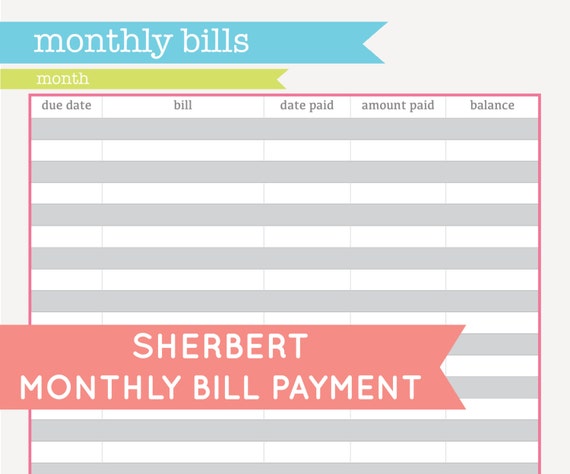 monthly bill organizer