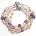 Pearl Cuff Bracelet Pink Purple Sparkle Rhinestone Fizz Candy Signature Multistrand Bracelet Summer Jewelry
