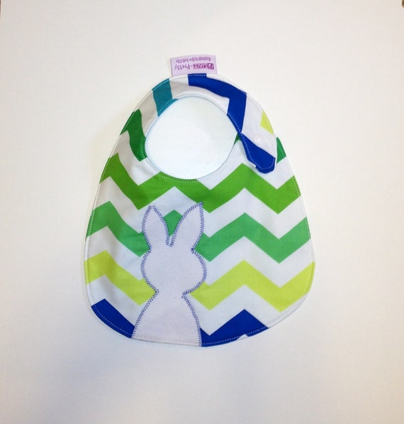Items similar to Baby Boy Easter Bib, Reversible, Side Snap & Free Us