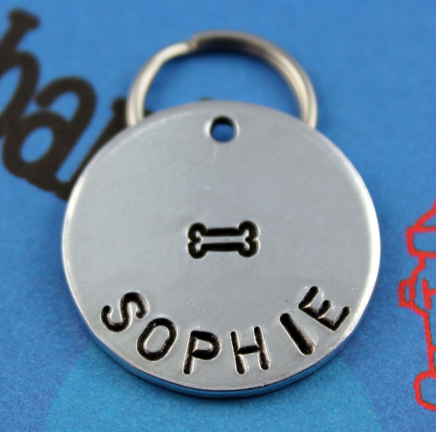 Custom Dog Tag Metal Pet ID Tag Hand Stamped Dog Name Tag