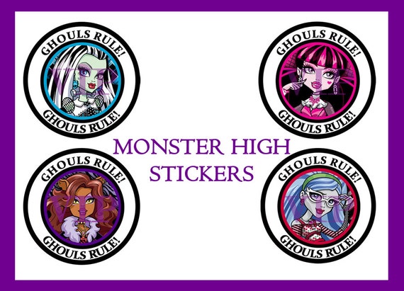 Monster High Sticker Set - Labels - Invitations and Party Printables - Personalized Il_570xn