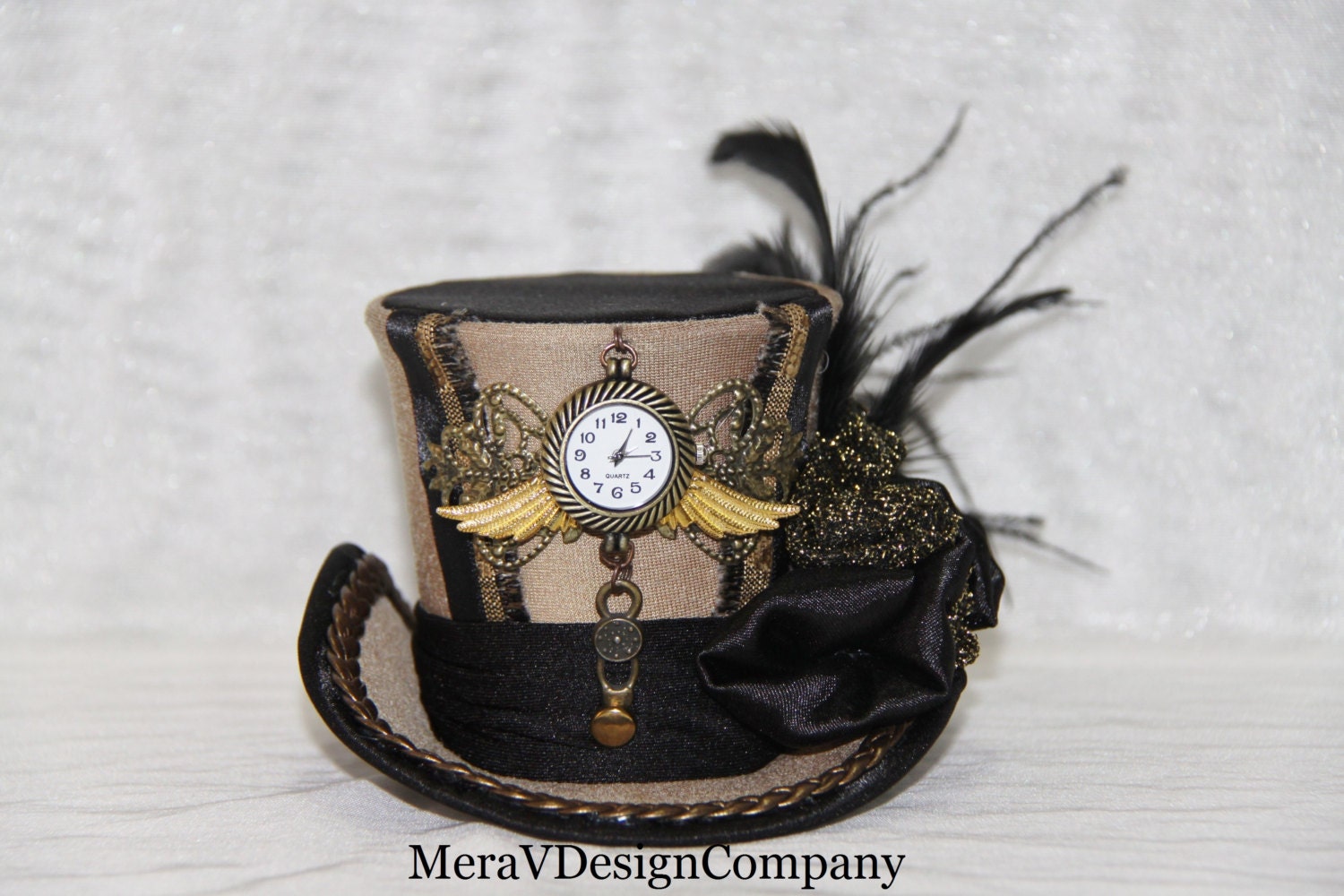 Black Mini Top Hat Steampunk Hat Women Headpiecetea Party