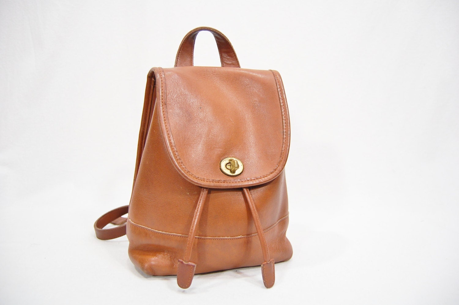 Light Brown COACH Mini Backpack Purse // Vintage Coach bag