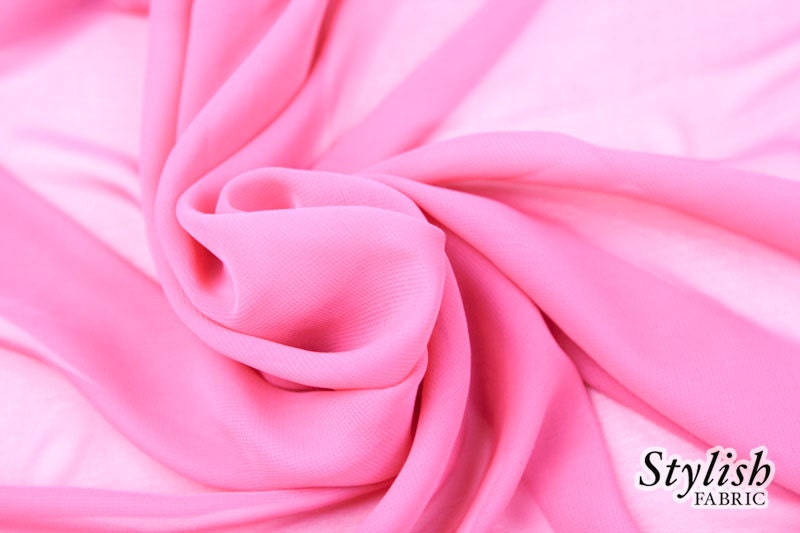 HOT PINK Chiffon Fabric by the yardSheer FabricSolid Hot