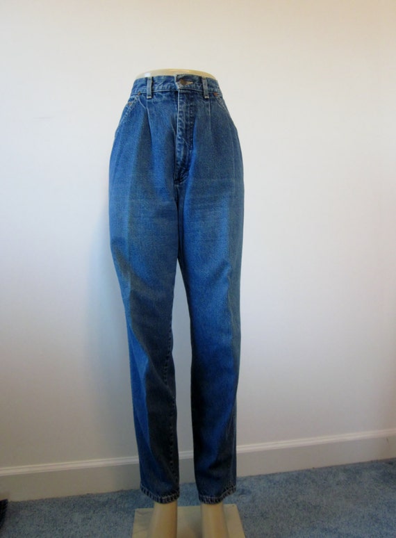 Vintage 80s Lee High Waisted Jeans Pleat Front Baggy Jeans