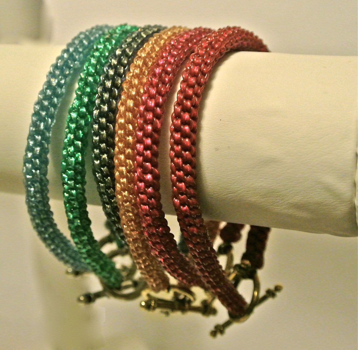 Woven Plastic Bracelet Color Family Metallic