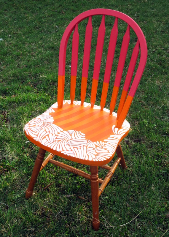 Items similar to Eclectic handpainted chair on Etsy