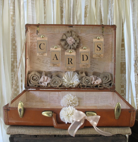 Vintage Suitcase Wedding Card Holder 9