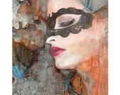 Masked Goddess photomontage digital art Image abstract rust brown grey teal fantasy wall art Masked Goddess photomontage digital art Image abstract rust brown grey teal fantasy wall art