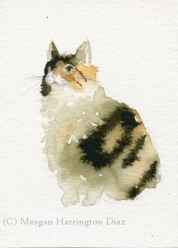Watercolor Drawings Of Cat Girl Watercolor Drawings Of Cat Girl