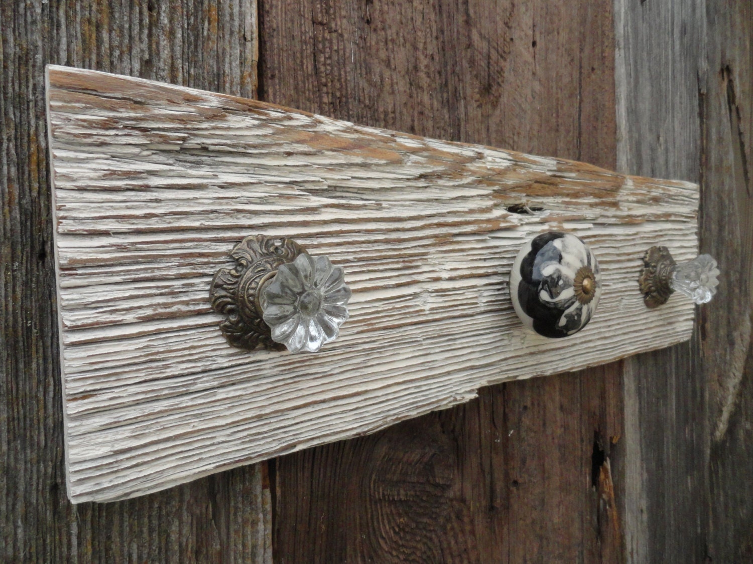 Wall Hook Reclaimed Barn Wood Wall Hook Shabby Chic Distressed