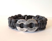 FEATURED on DISNEY BABY Blog: Personalized Father's Day Two Washer Paracord Macrame Bracelet - Birthday Dad, Best Dad, Father's Day, My Hero