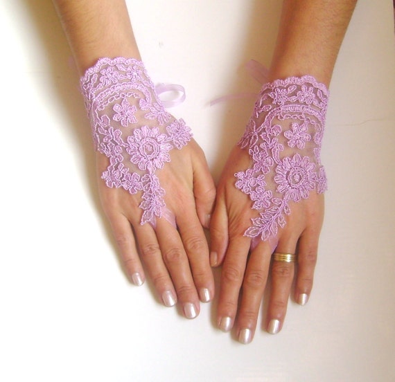 Lavender gloves lilac bridal gloves light purple by GlovesByJana