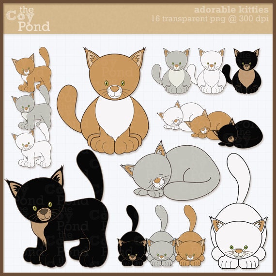 cat clip art etsy - photo #9