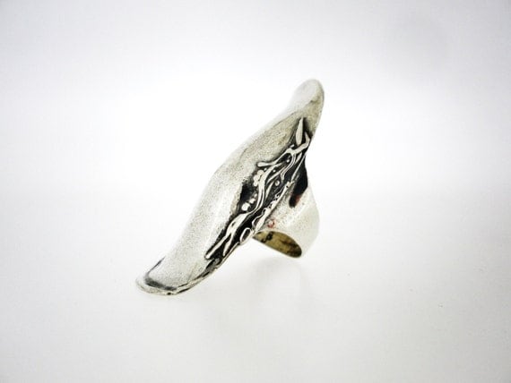 Handcrafted Sterling Silver Ring, Long Ring, Unique Design by Amir ...