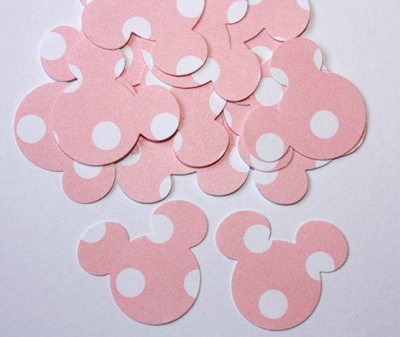 50 Pink Polka Dot Minnie Mouse Confetti Die Cuts Minnie