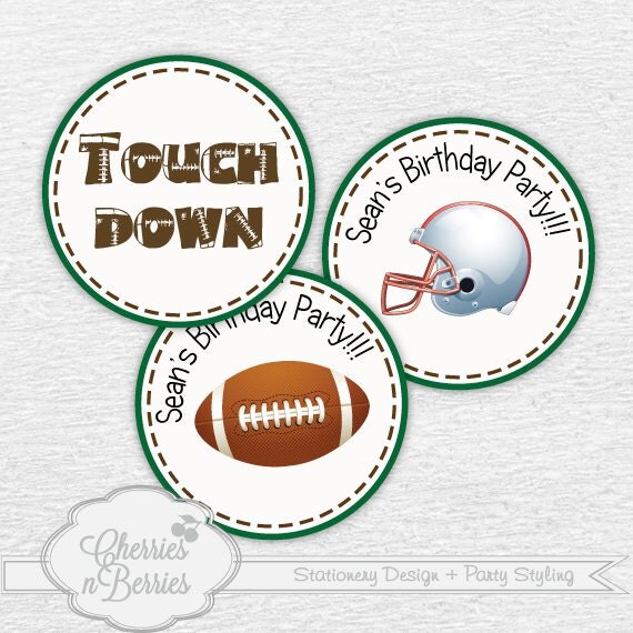 Football Birthday Party Printable 4inch Circles Il_570xn
