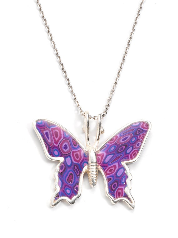 Butterfly Jewelry Handmade Polymer Clay by FunWithMillefiori