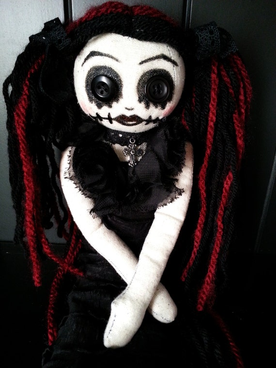 Handmade Goth Doll Scarlett by MoodyVoodies on Etsy