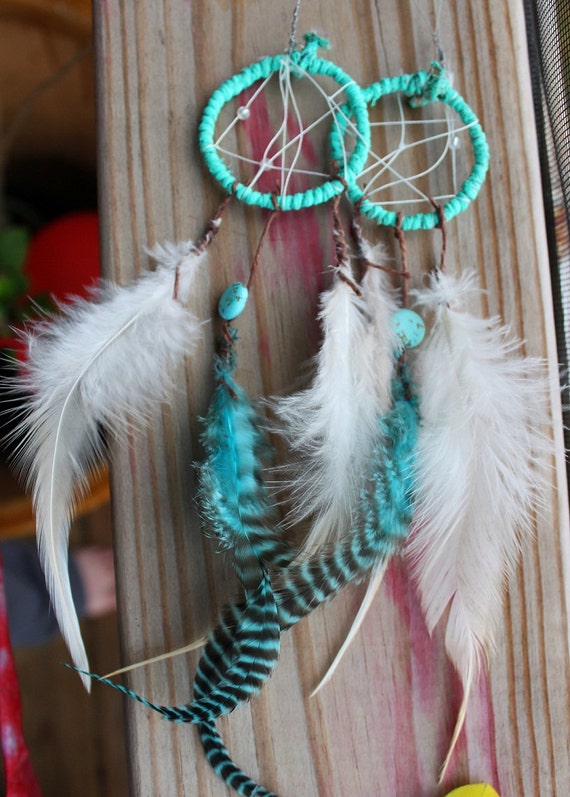 Long Dream catcher earrings Feather by BohemianOwlBoutique on Etsy