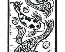 printmaking fish designs for students