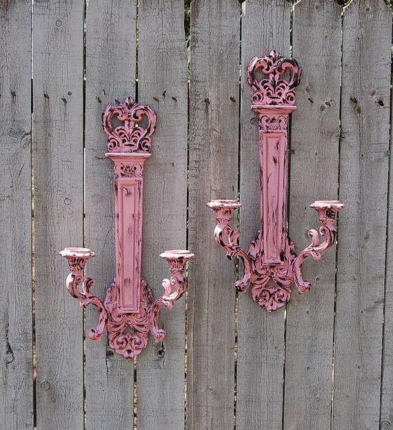 Vintage Syroco Shabby Chic Wall Sconces by TheVintageArtistry