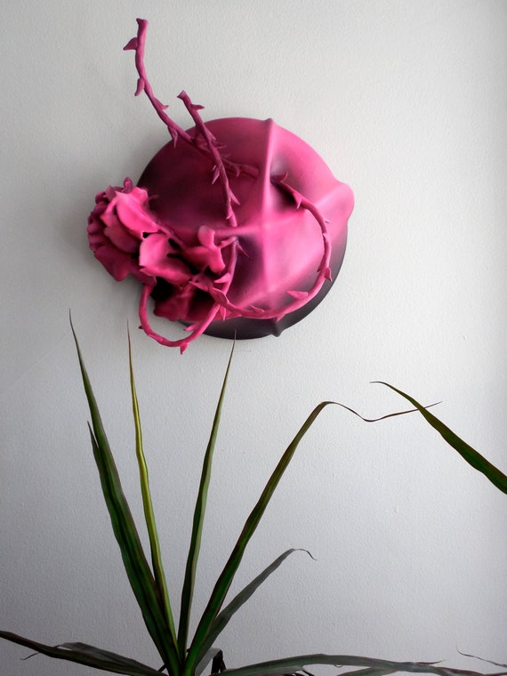 Items similar to Pink Rose Wall Sculpture on Etsy