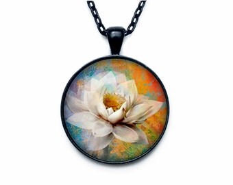 Lotus pendant Lotus flower necklace charm Lotus pendant Lotus jewelry