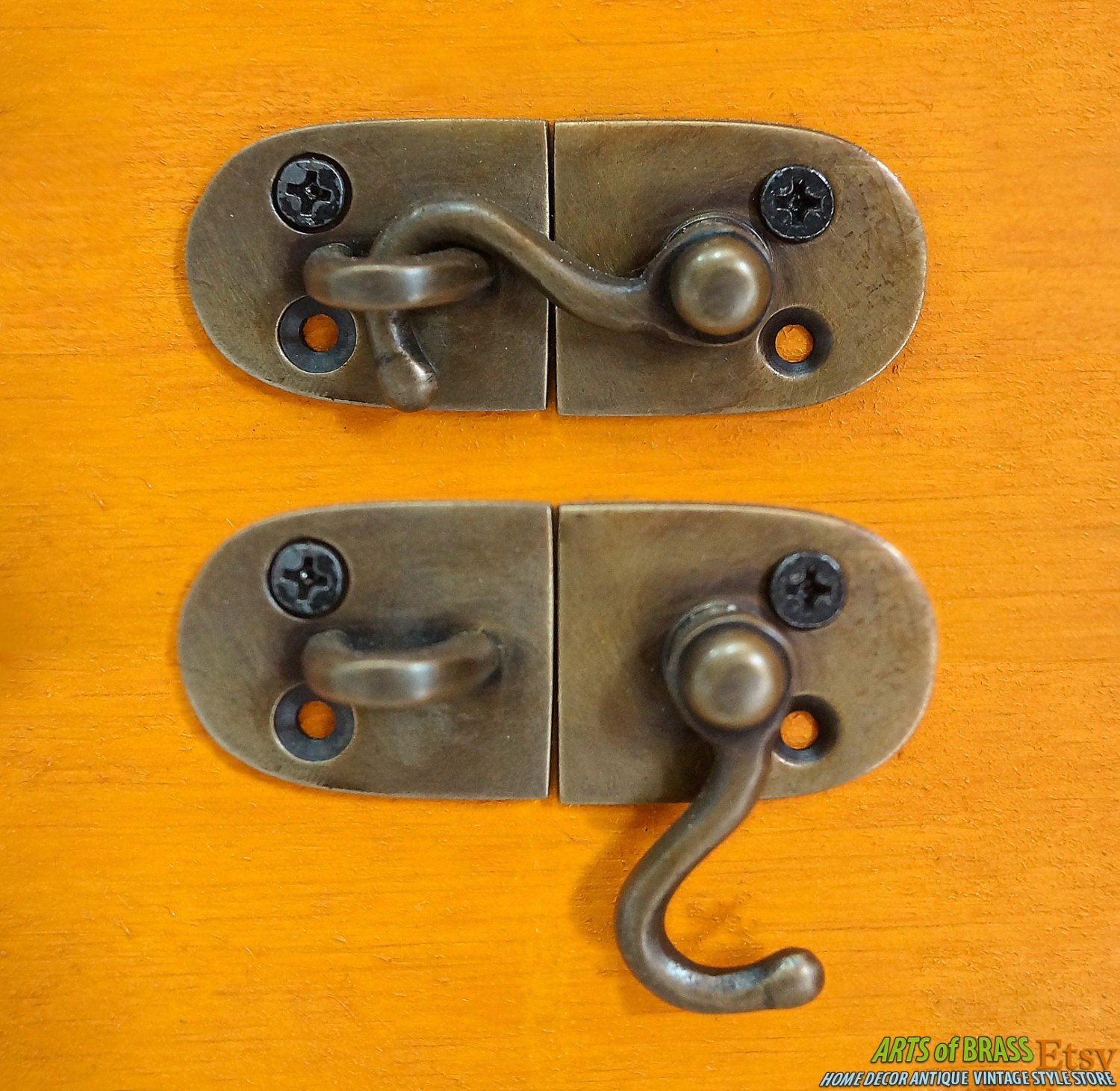 2.51 inches Lot of 2 pcs Door LATCH Joint Hook Antique