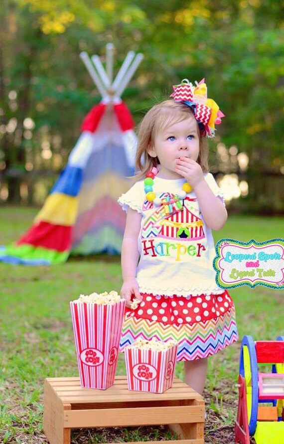 Circus Birthday Embroidered Shirt Circus Tent by LeopardDIVAS