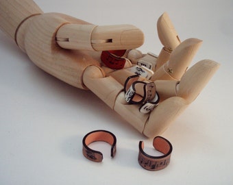 Musical Notes Ring - Upcycled Shrink Film Ring - Handmade Custom Unisex Ring