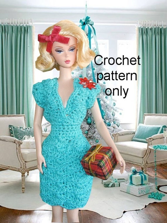 Crochet pattern PDF for Silkstone Barbie Retro Christmas