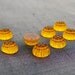 7mm Marigold Yellow Floral Vintage Glass Cabochons (8)