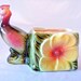 Hull Pheasant Bird Planter Vibrant Yellow, Green, Pink Ceramic from 1961