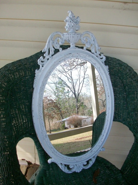 Chippy White Vintage Shabby Chic Wall Mirror