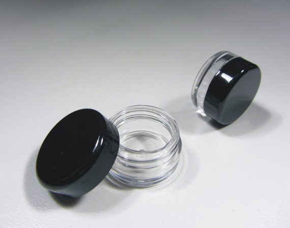 lip containers empty glass gloss Pot 5030 Sample  Gram 50 Balm Jars 3 Empty Lip (Black Cosmetic Cap)