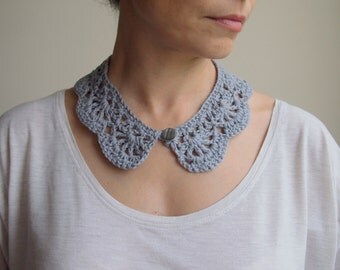 Crochet Pattern, woman collar , Peter Pan collar, girl crochet lace cowl, vintage lace, DIY photo tutorial Instant download