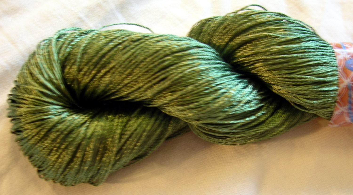 Viscose Silk Yarn color green knitting and crochet lace