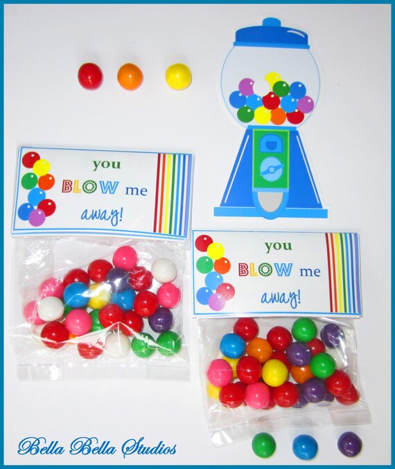 GUMBALL PARTY TAGS ~ Printable Instant Download Il_570xn