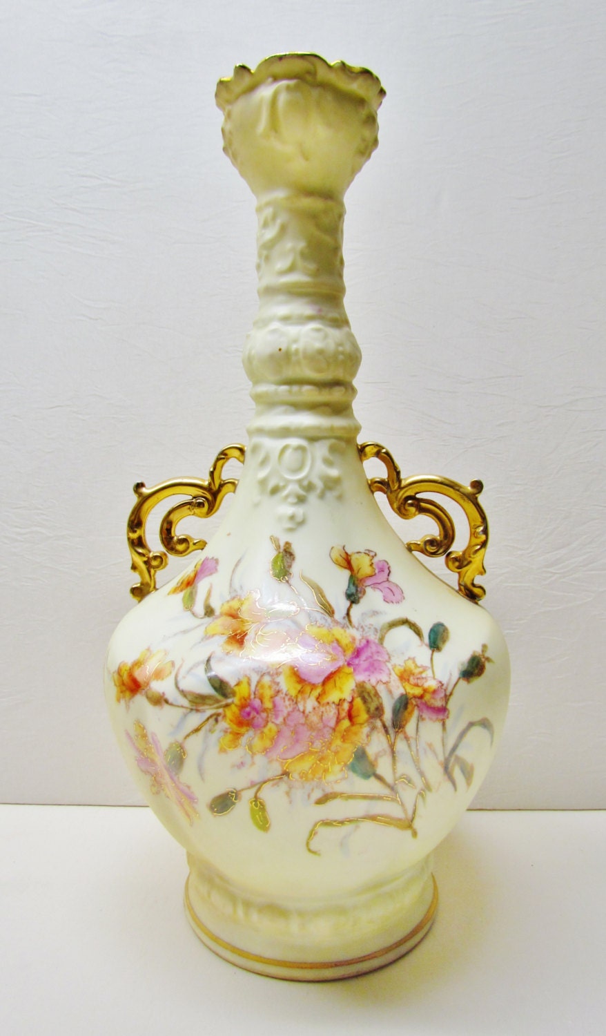 Antique hand painted porcelain vase RW by mathildasattic on Etsy