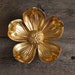 Rare Mid Century Brass Flower Pedal Ashtray / Decor