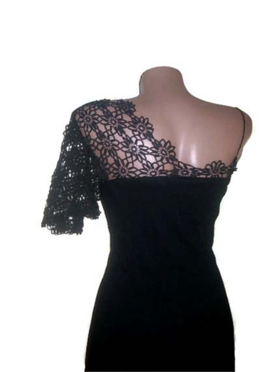 Black Cocktail Dress Crochet Lace Dress Little Black by BohoM