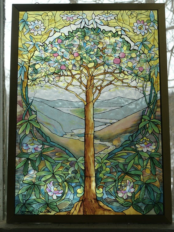 Glassmasters Stained Glass Tiffany Tree of by TheProfessorsAttic