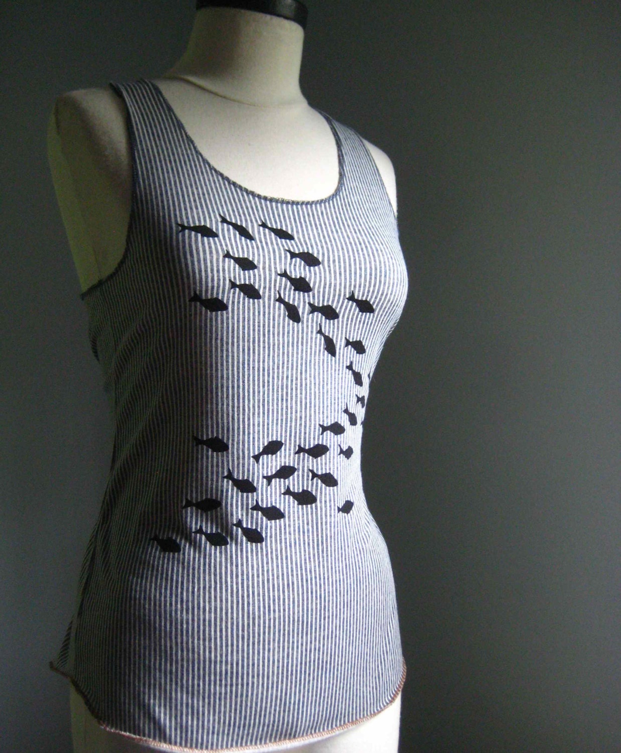 Women's Fish Stripes Racerback Tank Top