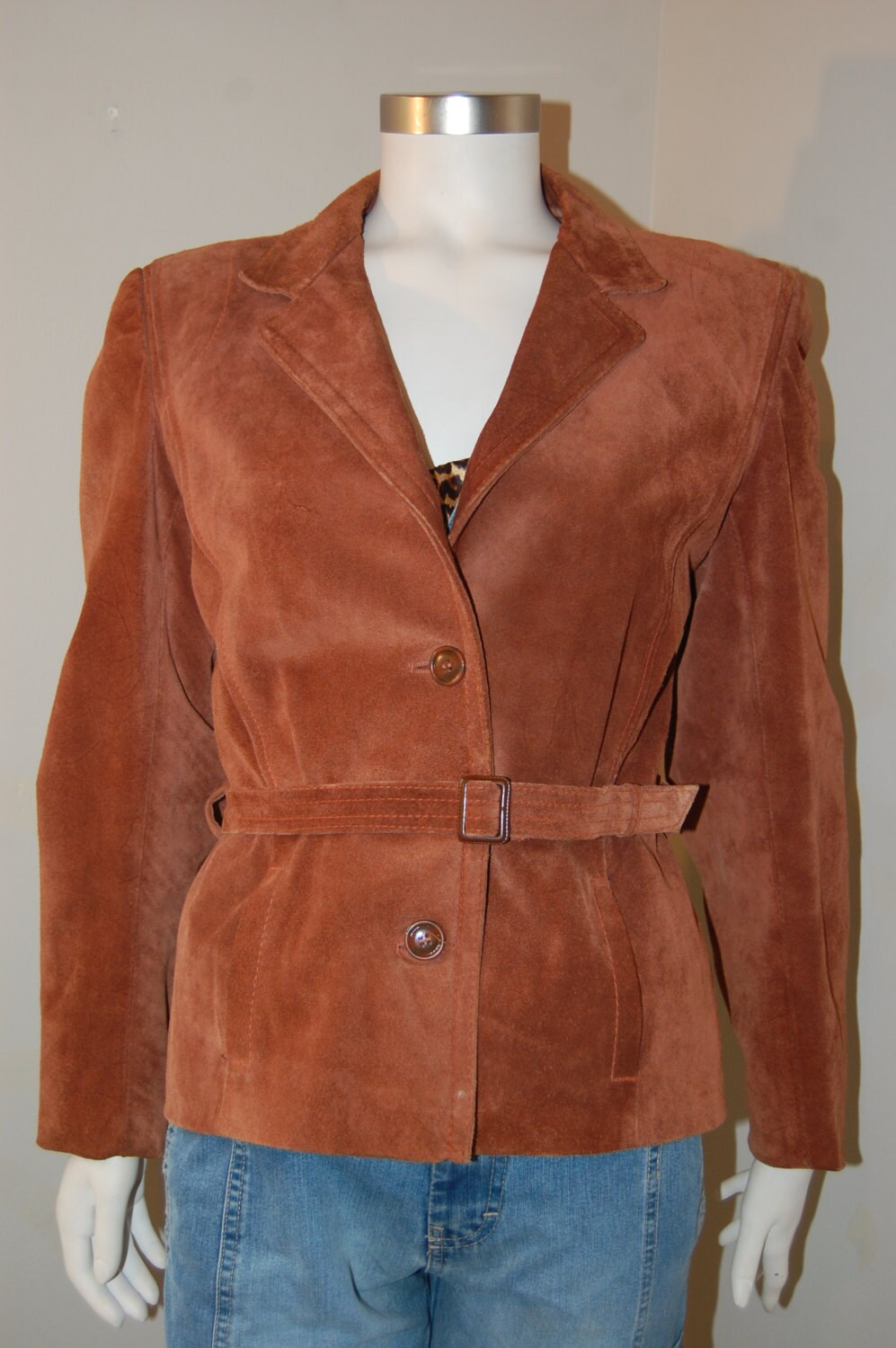 Women's vintage 1980 leather suede jacket / Casual Corner