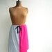 T Shirt Skirt / Hot Pink Black Gray / Knee Length / Recycled / Upcycled / Cotton / Soft / Comfortable / Drawstring / Handmade / by ohzie