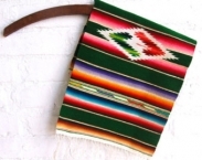 Vintage Mexican Serape Saltillo Silk Eye Vibrant and PRISTINE