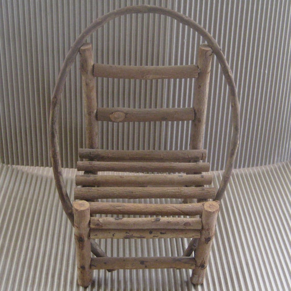 Vintage Dolls Teddy Bear Adirondack Twig Chair 1920s Folk Art